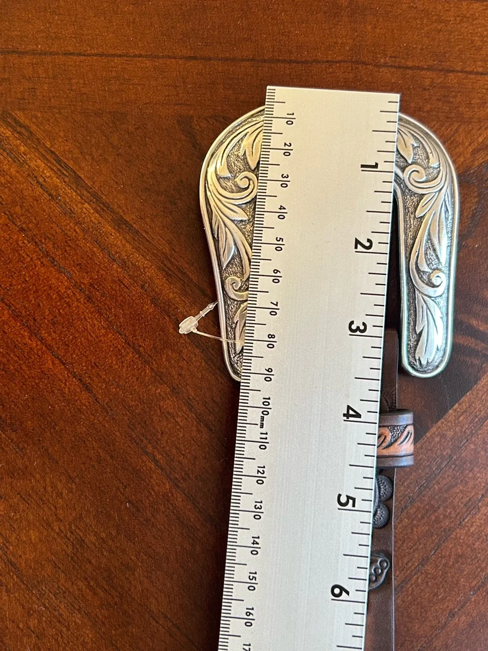 New Angel ranch Western Tooled Floral Leather Belt in Brown